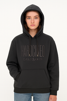 Худі жіноче з капюшоном чорне (MW006)