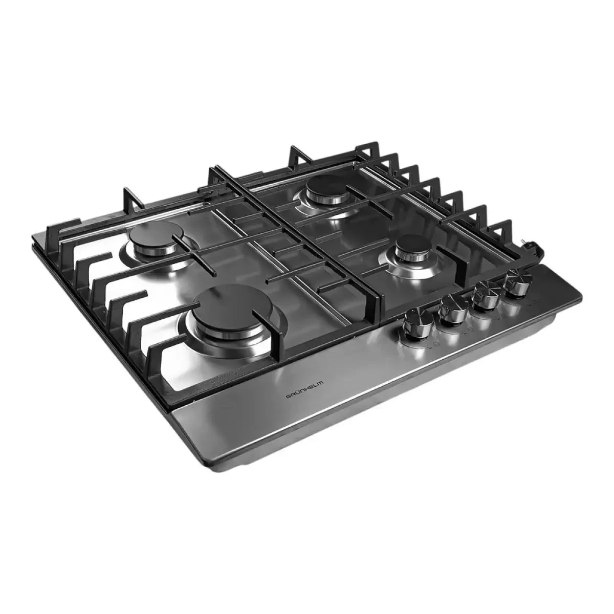 Варильна газова поверхня 600х520 мм 4 конфорки Grunhelm GHI 0427 MI вбудована газова плита кухонна поверхня, фото 1