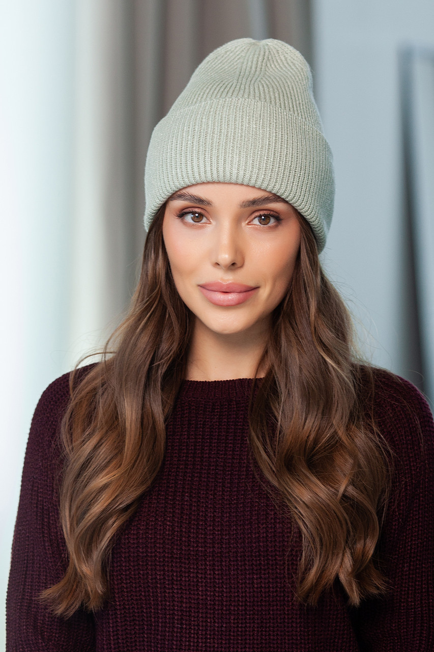 В'язана шапка "Селеса", колір фісташковий