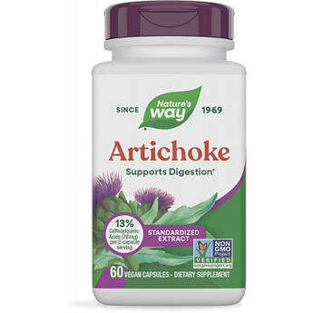Артишок Nature's Way Artichoke Leaf Extract 300 мг 60 рослинних капсул