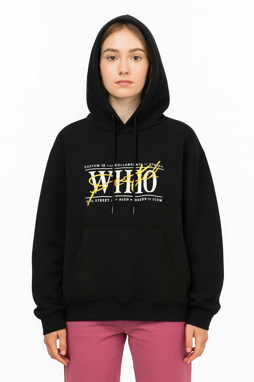 Худі жіноче з капюшоном Beautiful Wild чорне, фото 1