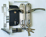Замок врізний з ручками USK 70.012-45 (аналог Apecs 1523/60 BS45*70мм) Нікель, фото 2