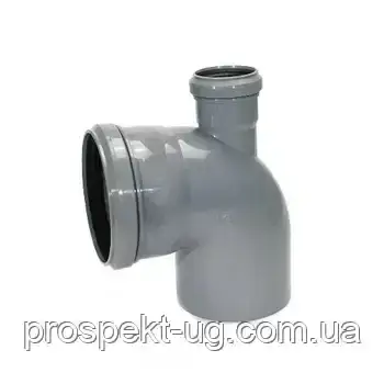 Відвід ПП 110х50- 90° вгору внутрішня каналізація, фото 1