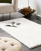 Килим зі штучного хутра кролика 80 x 150 см білий THATTA