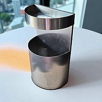 Урна з нержавіючої сталі з попільничкою сатинова (0608)