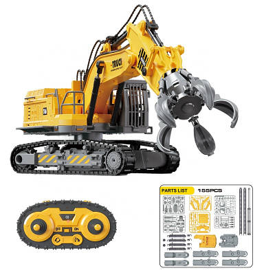 Великий конструктор екскаватор з клешнею на радіоуправлінні Іграшкова будівельна техніка дітям 155 деталей
