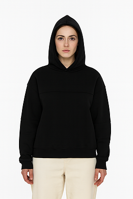 Худі жіноче з капюшоном Crazy Lady чорне