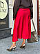 Жіноча спідниця атласна міді великого розміру plussize 48-62 з резинкою на талії, фото 3