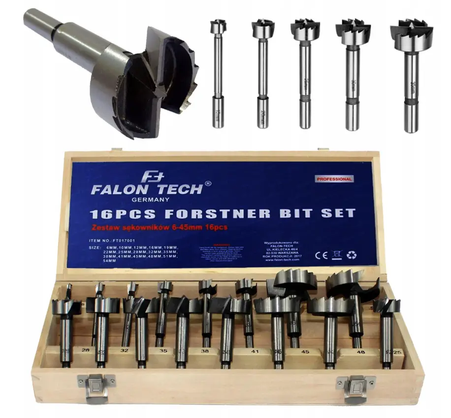 Набір фрез форстнера по дереву 16 од. 6-54 мм Falon Tech FT-017001, фото 1