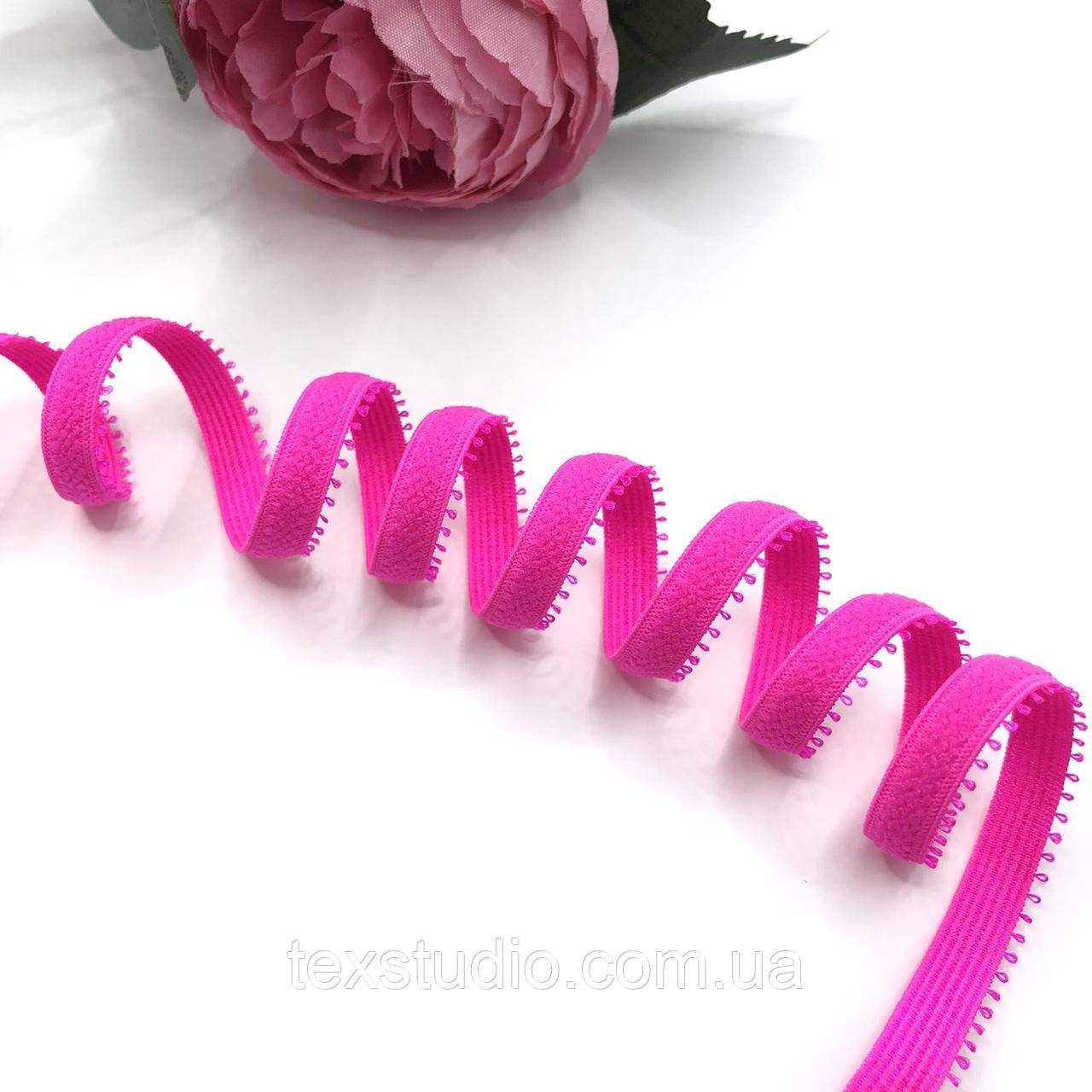 Обробка м'яка неон фуксія з вусиками 7 мм., фото 1