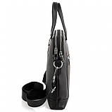 Шкіряна чоловіча ділова сумка-портфель чорна Tiding Bag 30987, фото 7