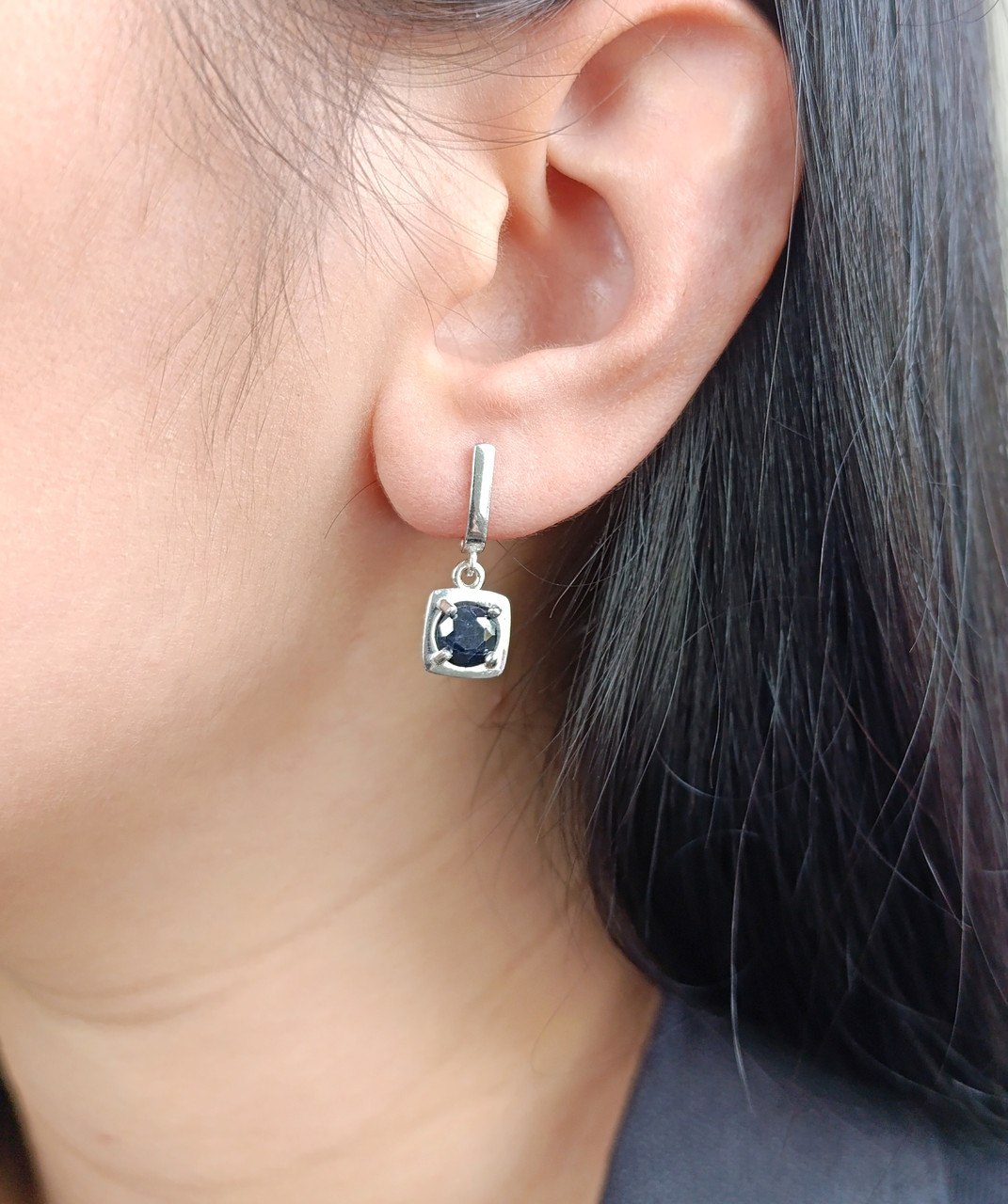 Срібні сережки з сапфіром СТ104-сф, фото 1