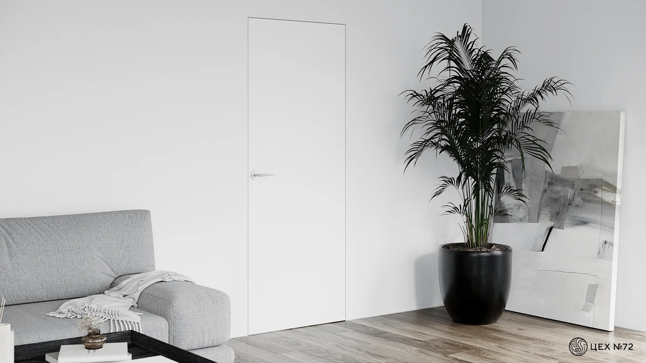 Двері прихованого монтажу Trend (на себе / outside) сірий алюминий