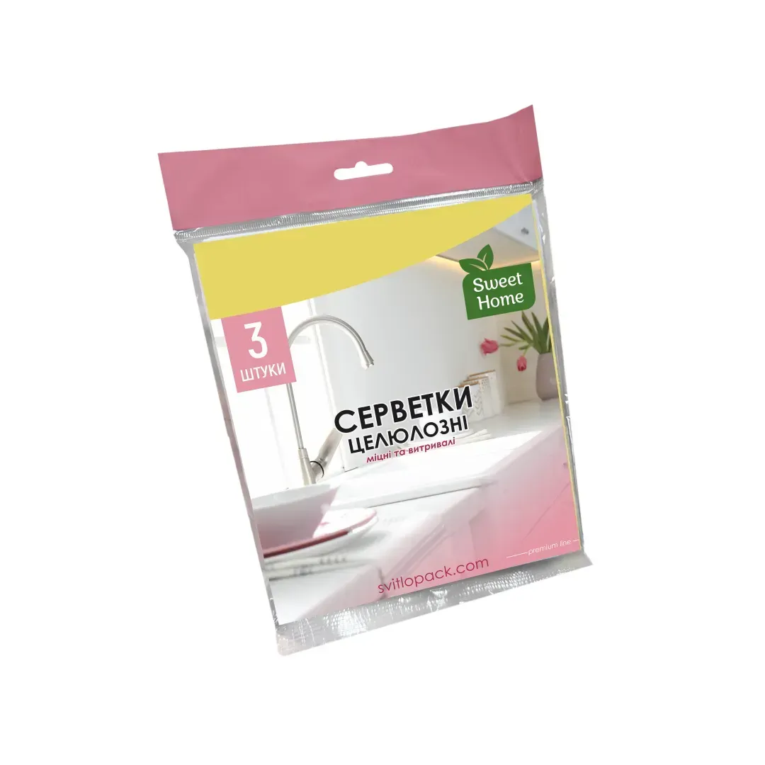 Серветки целюлозні Sweet Home 3 шт, фото 1
