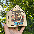 Скарбничка будиночок «Совенятко». Подарунок школяру. Скарбничка 13 см двостороння. Подарунок на день народження, фото 6