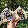 Скарбничка будиночок «Совенятко». Подарунок школяру. Скарбничка 13 см двостороння. Подарунок на день народження, фото 3