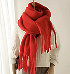 Шарф об'ємний теплий зимовий Дреда червоний 200х42 см