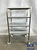 Стелаж на 4 полиці, з нержавіючої сталі AISI 304, на колесах 600*800*1600мм