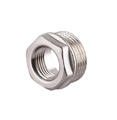 Футорка 1" ЗР х 1/2" ВР, нікельована, різьбовий фітинг латунний