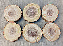 Зріз дерева для творчості, шліфований з двох боків 5 шт. (5-6 см), фото 4