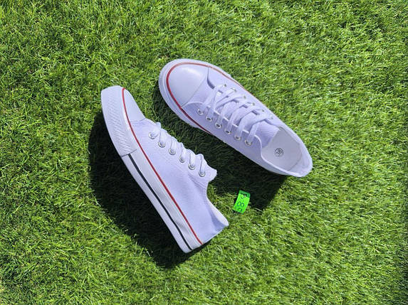 СКИДКА 38 р Конверсы женские БЕЛЫЕ кеды кроссовки в стиле chuck teylor мужские унисекс текстиль деми, фото 1