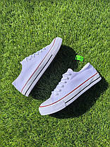 СКИДКА 38 р Конверсы женские БЕЛЫЕ кеды кроссовки в стиле chuck teylor мужские унисекс текстиль деми, фото 3