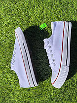 СКИДКА 38 р Конверсы женские БЕЛЫЕ кеды кроссовки в стиле chuck teylor мужские унисекс текстиль деми, фото 4