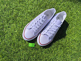 СКИДКА 38 р Конверсы женские БЕЛЫЕ кеды кроссовки в стиле chuck teylor мужские унисекс текстиль деми, фото 2