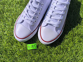 СКИДКА 38 р Конверсы женские БЕЛЫЕ кеды кроссовки в стиле chuck teylor мужские унисекс текстиль деми, фото 5