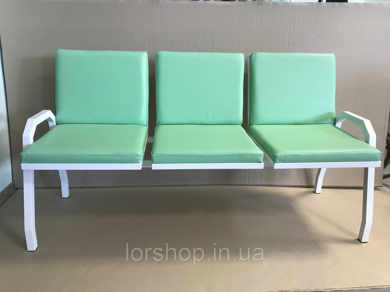 Банкетка медична коридорна зі спинкою АТОН Original-3, фото 1