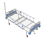 Ліжко медичне функціональне АТОН КФ-2-МП-БП-ОП-Ш-К125 з пластиковими бильця, огорожами, штативом і, фото 3