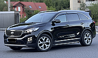 Дефлектори вікон із хром молдингом, вітровики Kia Sorento 2014-2020