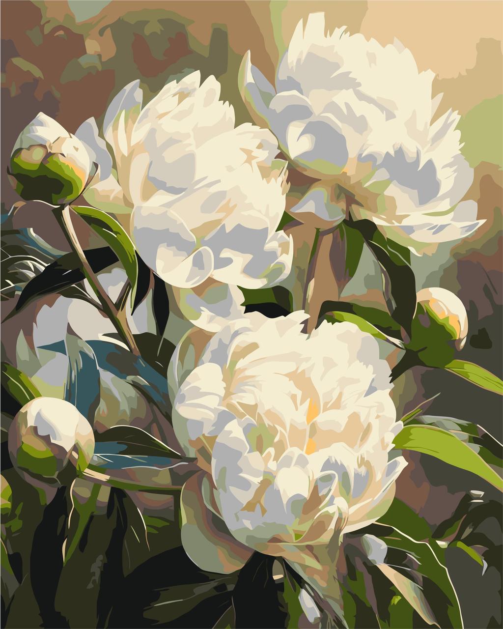 Картина за номерами Квіти. Гармонія півоній 40*50 см Орігамі LW 3533, фото 1