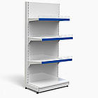 Торговий стелаж 1600*950 мм, стелаж прямий приставний, металевий стелаж Рістел, пристінний стелаж в магазин, стелаж для торгівлі, фото 3