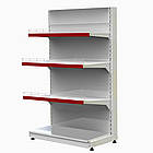 Торговий стелаж 1600*1200 мм, стелаж прямий приставний, металевий стелаж Рістел, пристінний стелаж в магазин, стелаж для торгівлі, фото 3