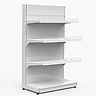 Торговий стелаж 1600*1200 мм, стелаж прямий приставний, металевий стелаж Рістел, пристінний стелаж в магазин, стелаж для торгівлі, фото 2