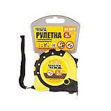 Рулетка MASTERTOOL 5 м 25 мм з магнітами 2 фіксатори кнопка STOP покриття TPR нейлонове покриття, фото 2