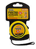 Рулетка MASTERTOOL 3 м 16 мм автоматичний фіксатор полотна покриття TPR, фото 2