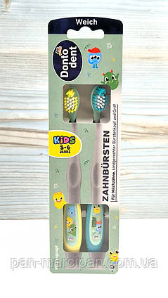 Дитяча зубна щітка Dontodent Kids 3–6 років, м’яка, 2 шт