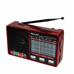 Радіоприймач колонка з радіо- та ліхтариком FM USB MicroSD Golon RX-8866 на акумуляторі Червоний