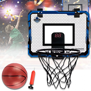 Баскетбольне кільце 25 см на щиті 39x28 см з електронним табло, м'ячем і насосом