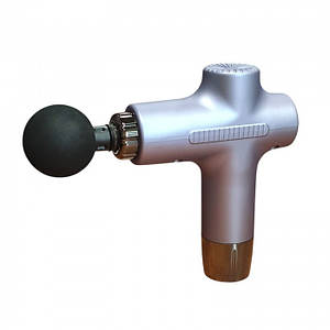 Масажер акумуляторний для тіла м'язовий портативний ручний 6 насадок PRO-THERAPY JY-711 Plus Сірий