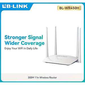 Роутер маршрутизатор LB-Link BL-WR450H 2.4GHz 300 Mbps 4*5dBi посилені антени 2LAN+1WAN