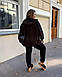 Жіночий спортивний теплий костюм великого розміру 50-60 з еко баранчиком на флісі комбінований триниткою, фото 4
