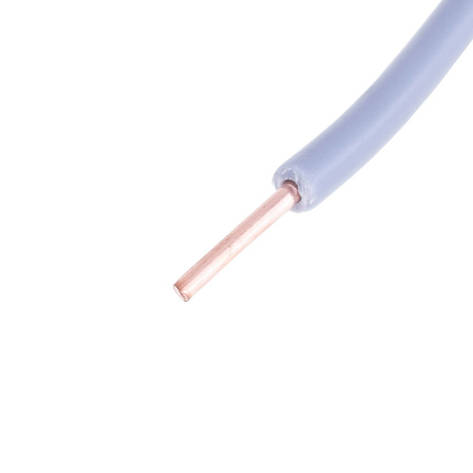 Дріт одножильний 0.5mm2 (20AWG, 1xD0.8mm) сірий, 1 м, фото 1