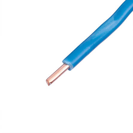 Дріт монолітний 2.5mm2 (14AWG/D1.78мм, мідь, PVC), синій, 1 м, фото 2