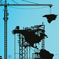 Настінний декор для офісу Картина Карта світу абстрактна Друк на полотні 90х60см із 3х частин, фото 3