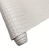 Вінілове полотно, з принтом крокодила колір Білий (оберіть розмір)