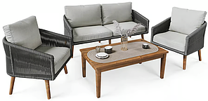 Комплект садових меблів Di Volio Matera Сірий/Світло-сірий