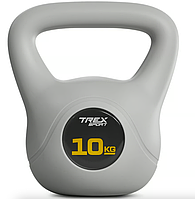 Гиря вінілова 10кг Trex Sport TX-010CKB сірий